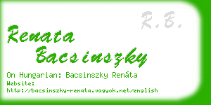 renata bacsinszky business card